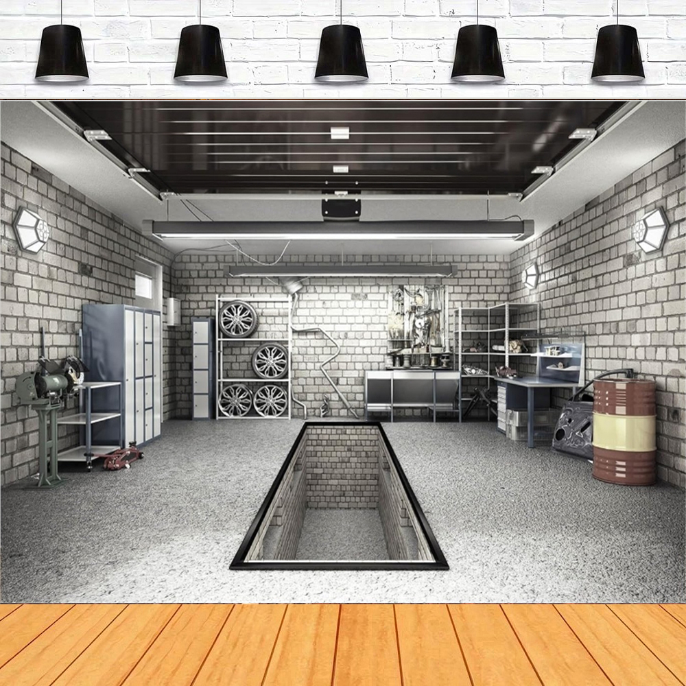 Workshop Tools Background - Garage Photography Backdrop Car Repair Shop