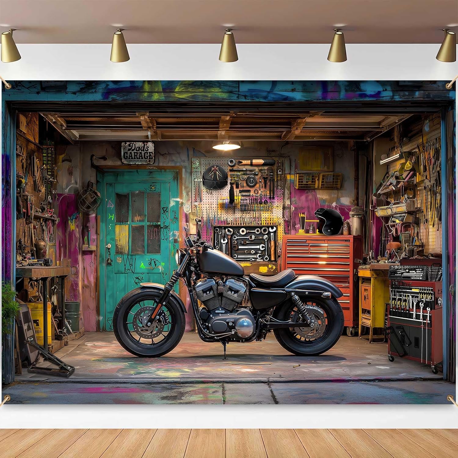 Motorcycle Garage Photography  - Workshop Tools Background のレビューと価格