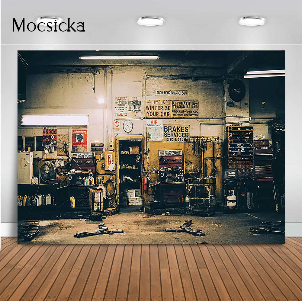 Retro Car Repairs Backdrop Too - Workshop Tools Background のレビューと価格