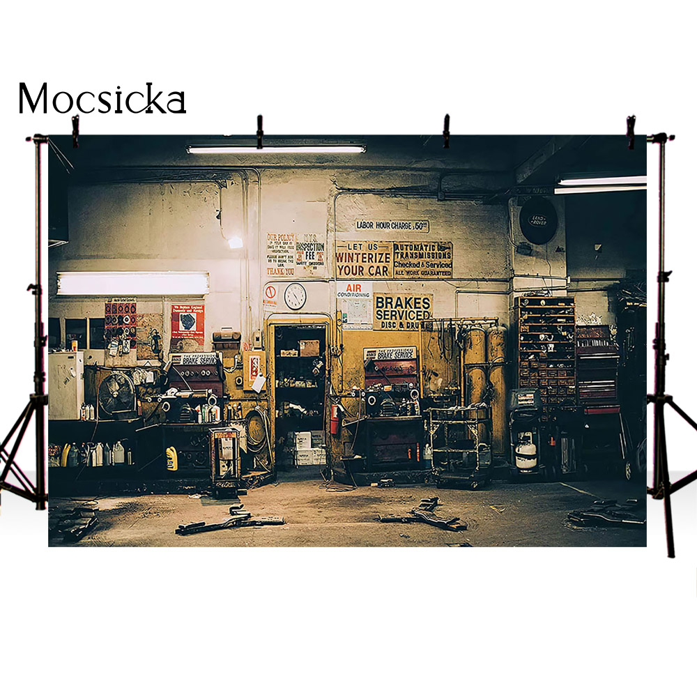 Retro Car Repairs Backdrop Too - Workshop Tools Background のレビューと価格