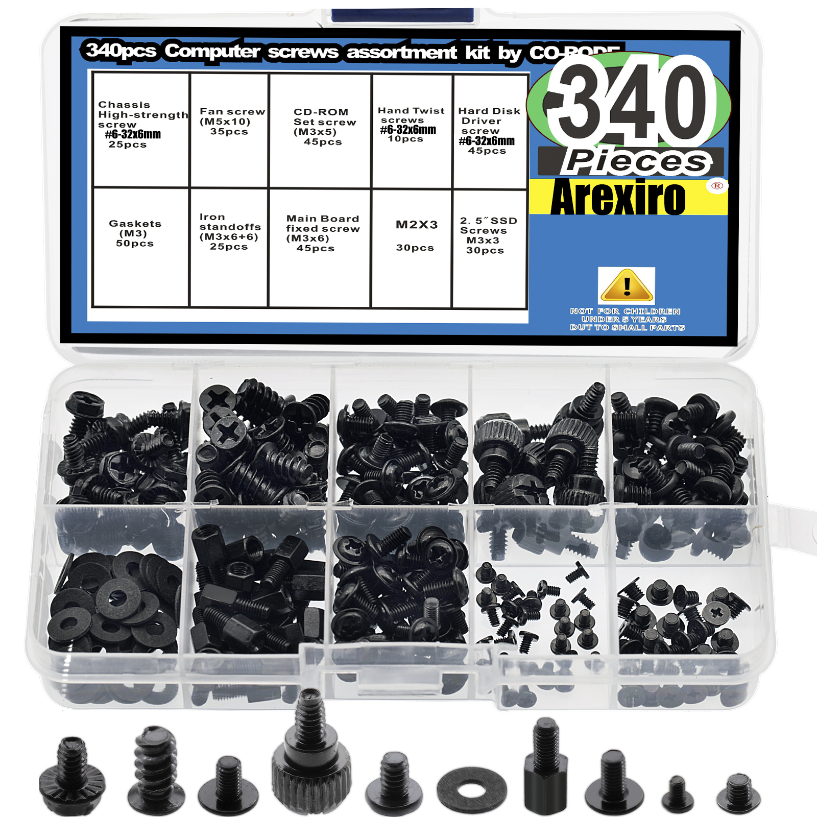 340pcs Motherboard Standoffs,  - Screw Organizer Kit のレビューと価格