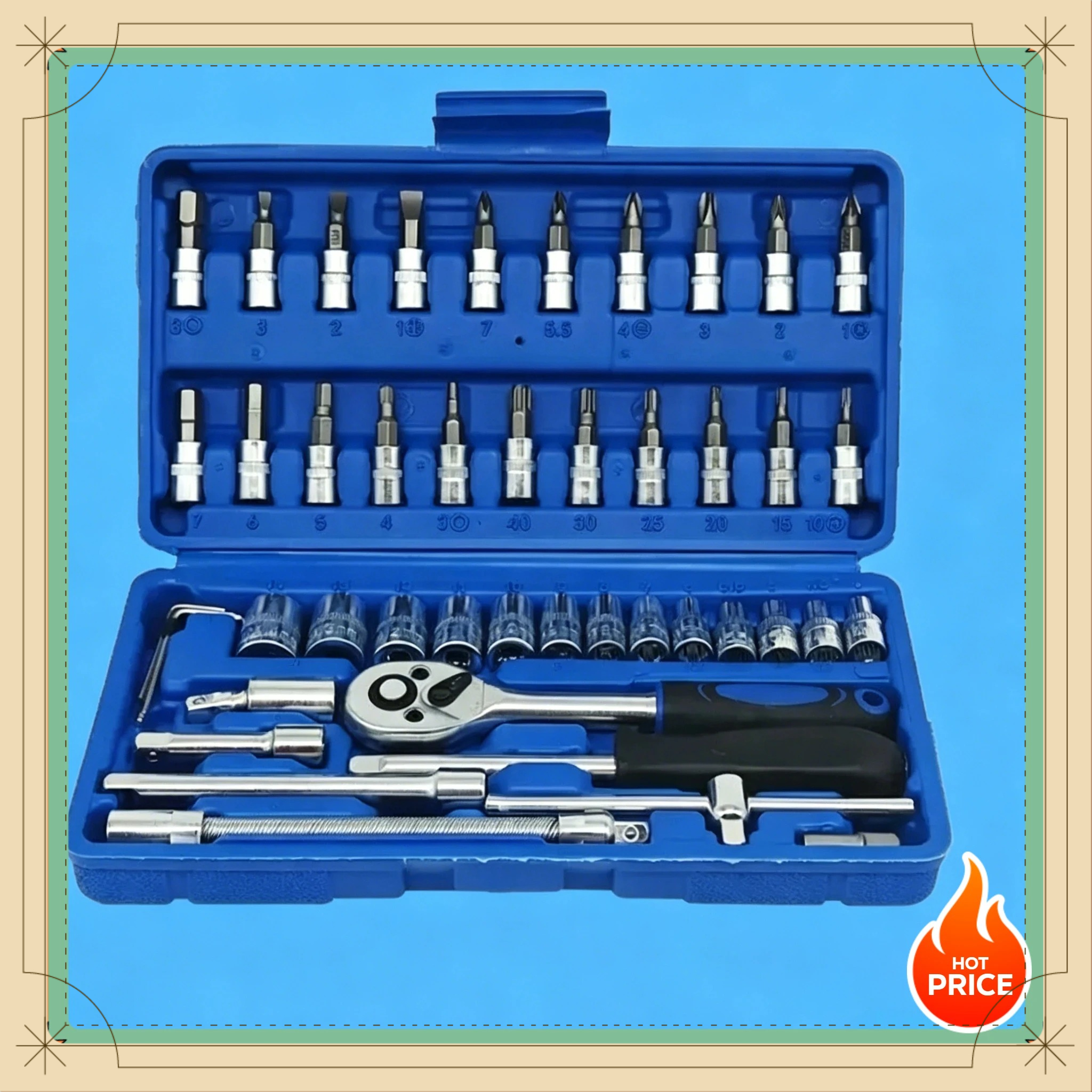 46-in-1 Heavy Duty Automotive  - Car Workshop Tools Kit のレビューと価格