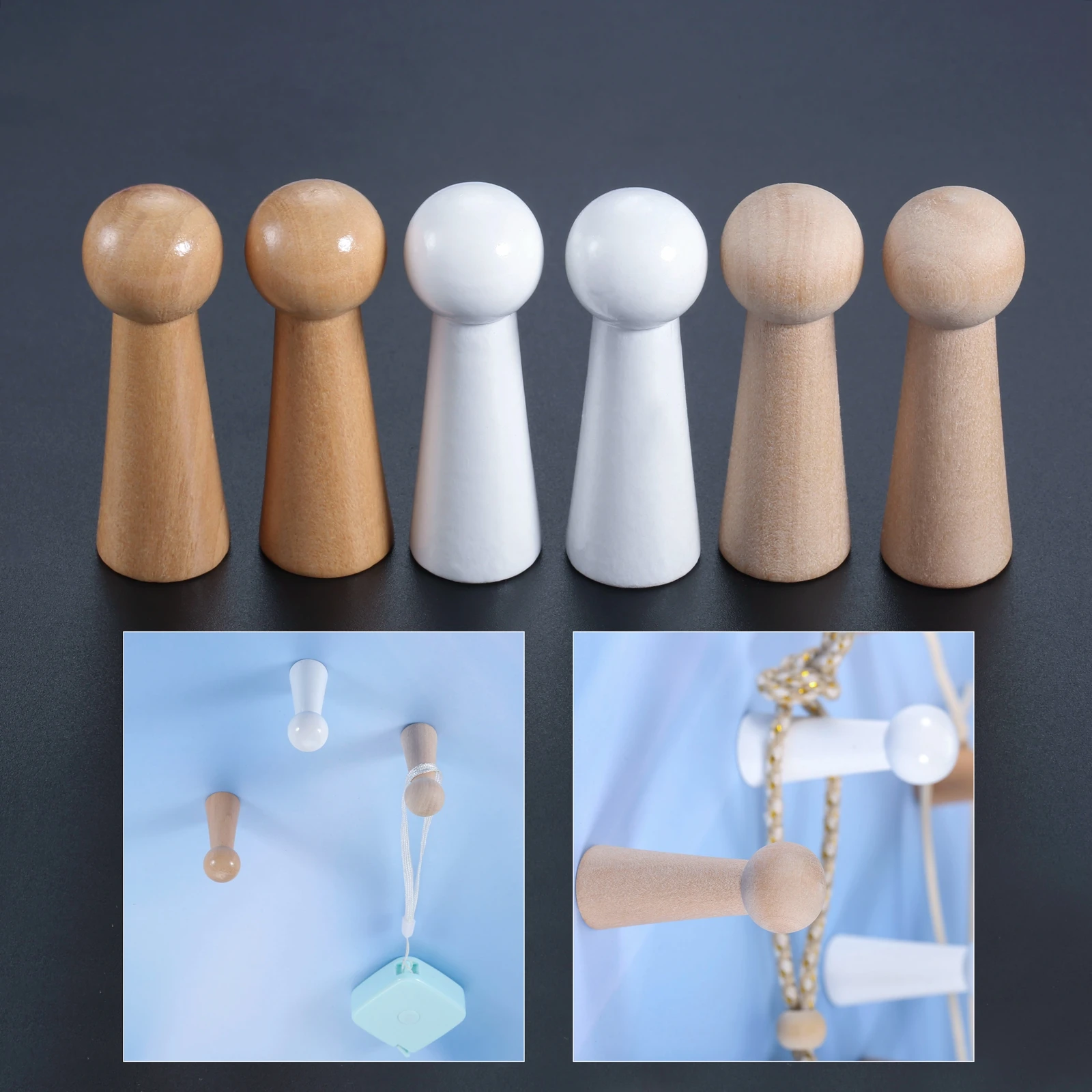 2pcs Wooden Peg Hangers 50mm S - Screw Organizer Kit のレビューと価格