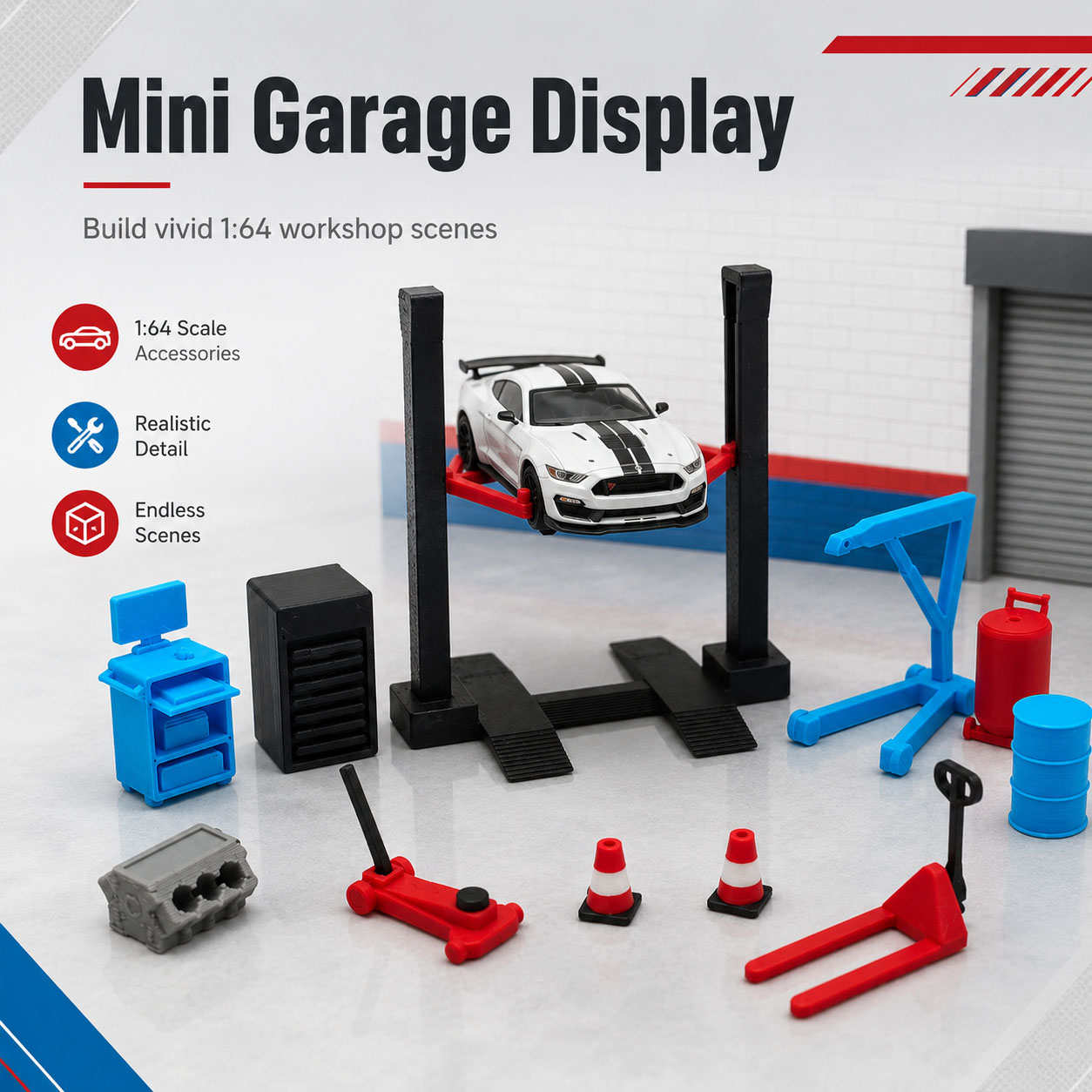 1:64 Garage Workshop Miniature - Workshop Tools Display のレビューと価格