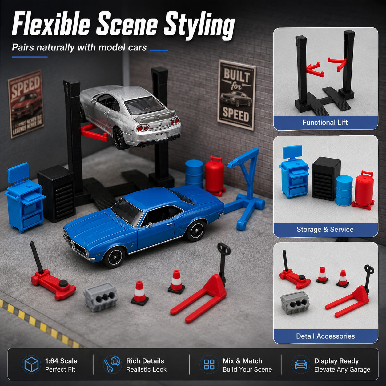 1:64 Garage Workshop Miniature - Workshop Tools Display のレビューと価格