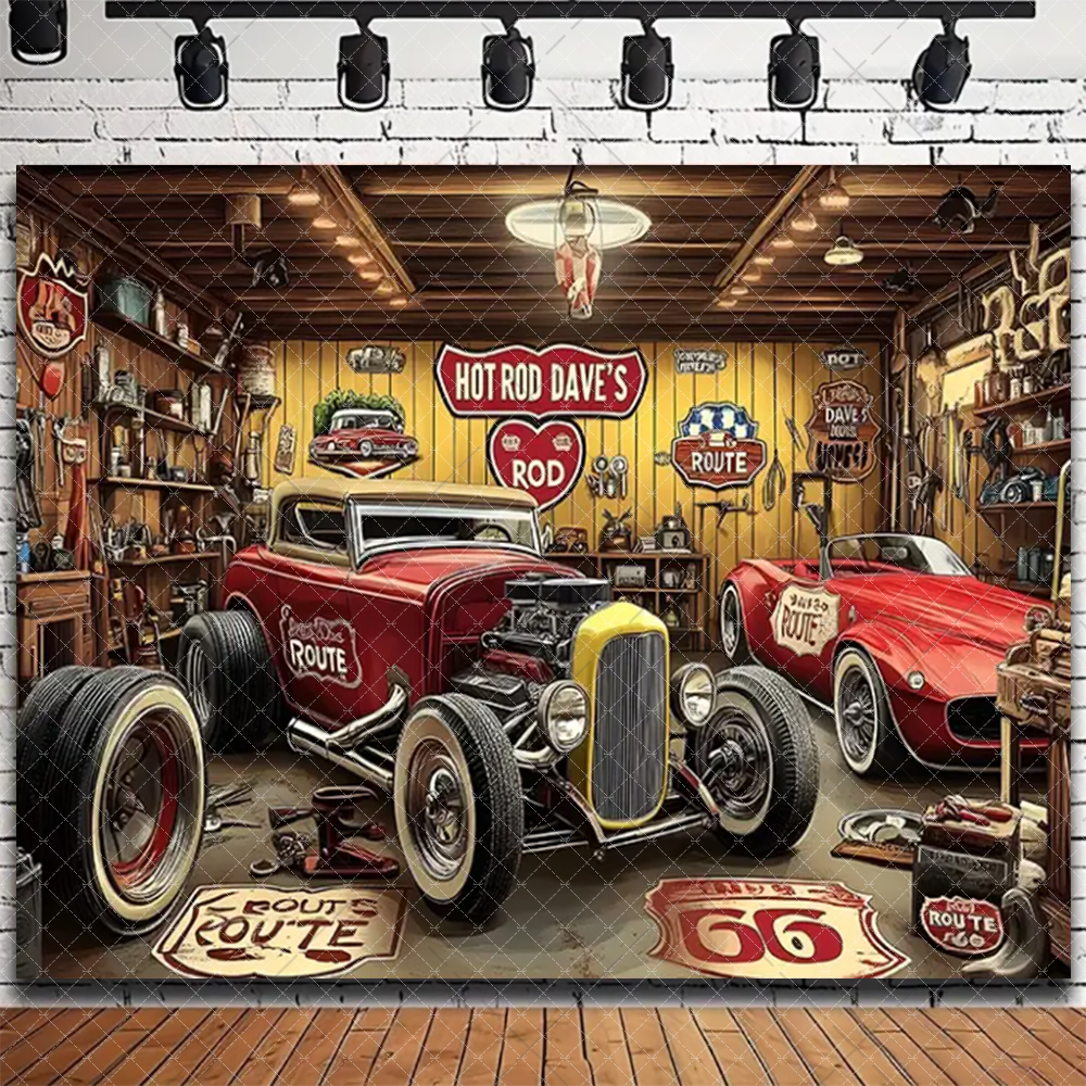 Retro Motorcycle Car Repairs G - Workshop Tools Background のレビューと価格