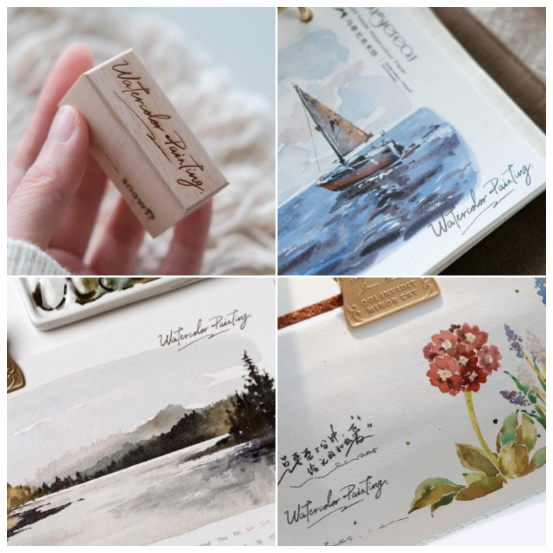 Wooden Rubber Stamps Watercolo - Tools Qa のレビューと価格