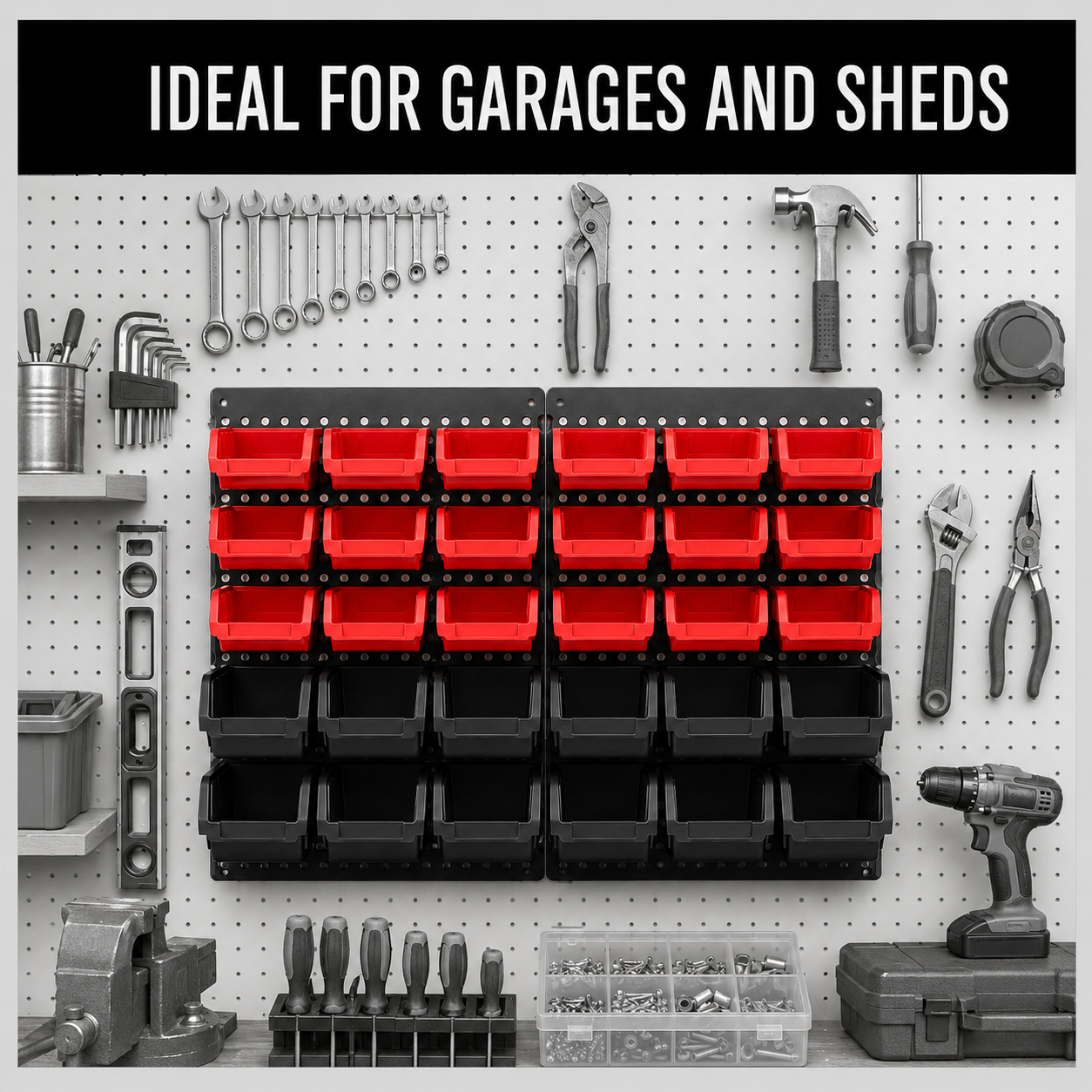 30-Bin Wall Mounted Small Part - Screw Organizer Kit のレビューと価格