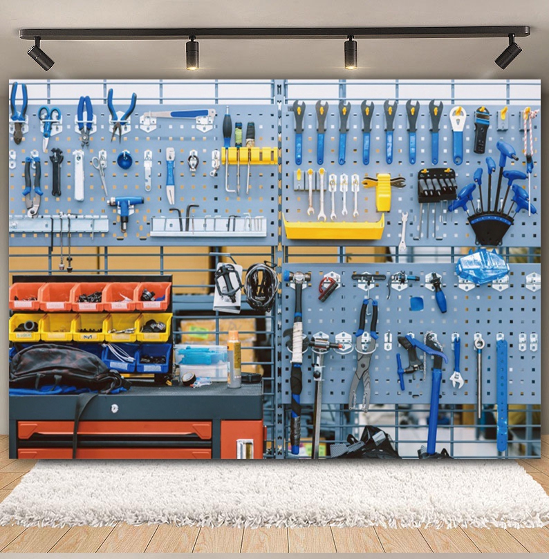 Vintage Garage Backdrop Car Re - Workshop Tools Background のレビューと価格