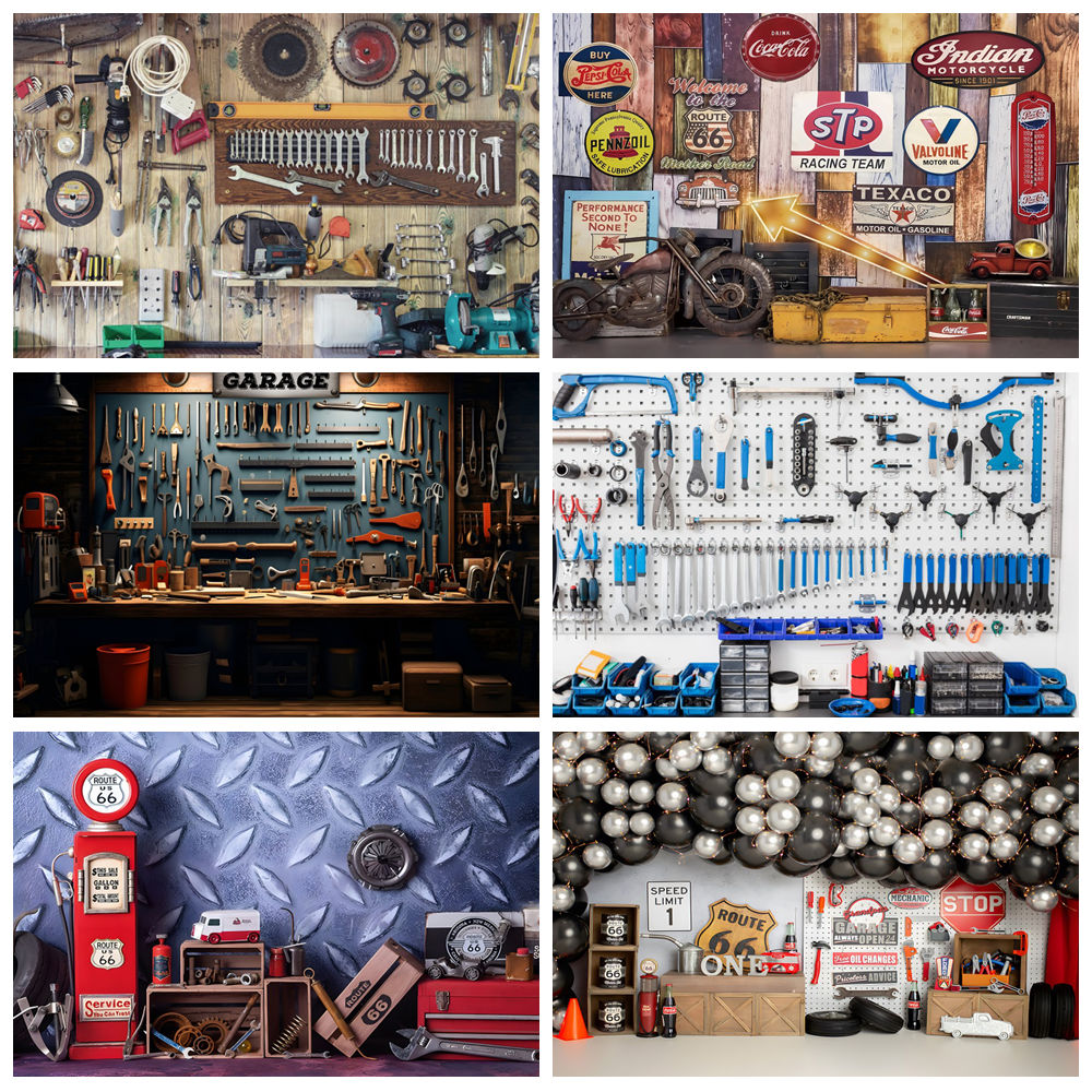 Vintage Garage Backdrops Car R - Workshop Tools Background のレビューと価格