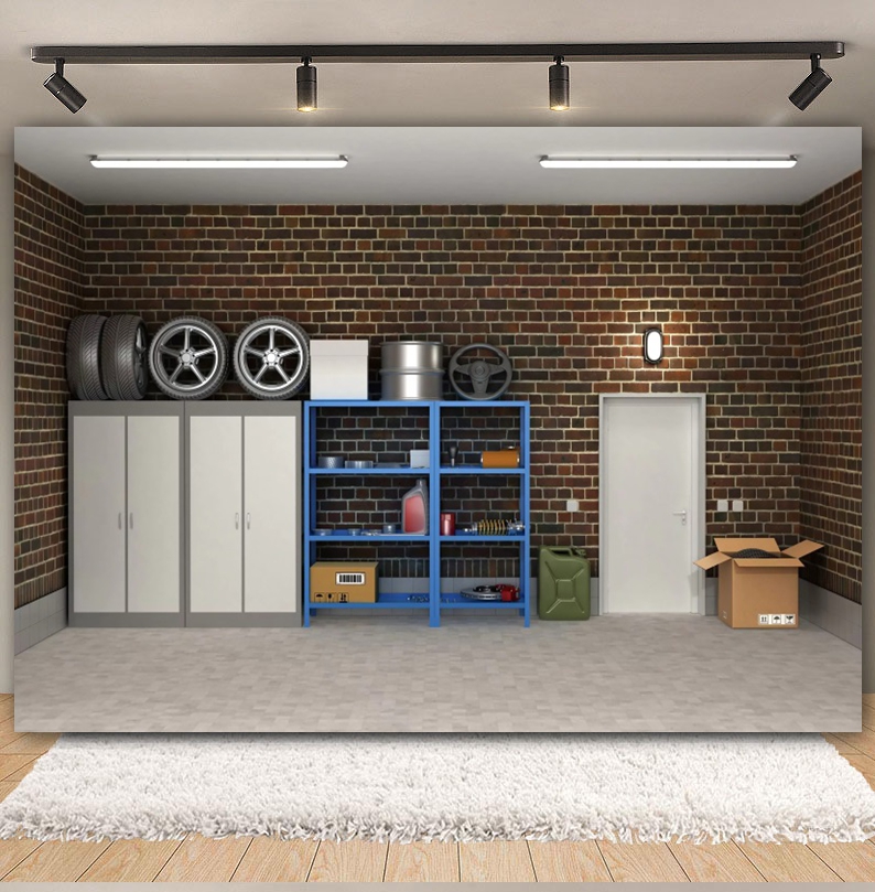 Vintage Garage Backdrops Car R - Workshop Tools Background のレビューと価格