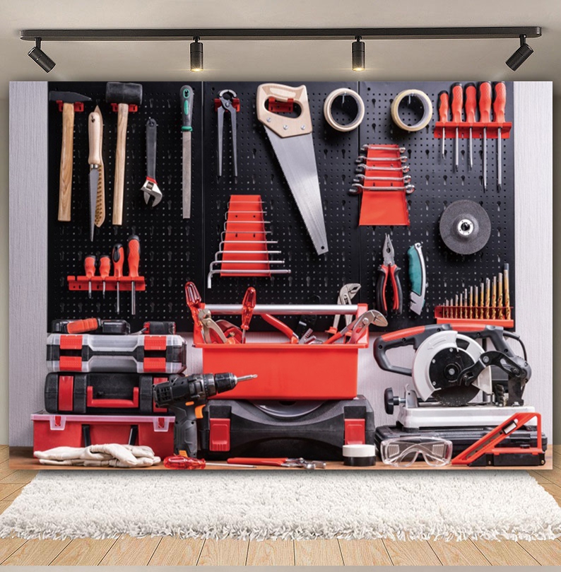 Vintage Garage Backdrops Car R - Workshop Tools Background のレビューと価格