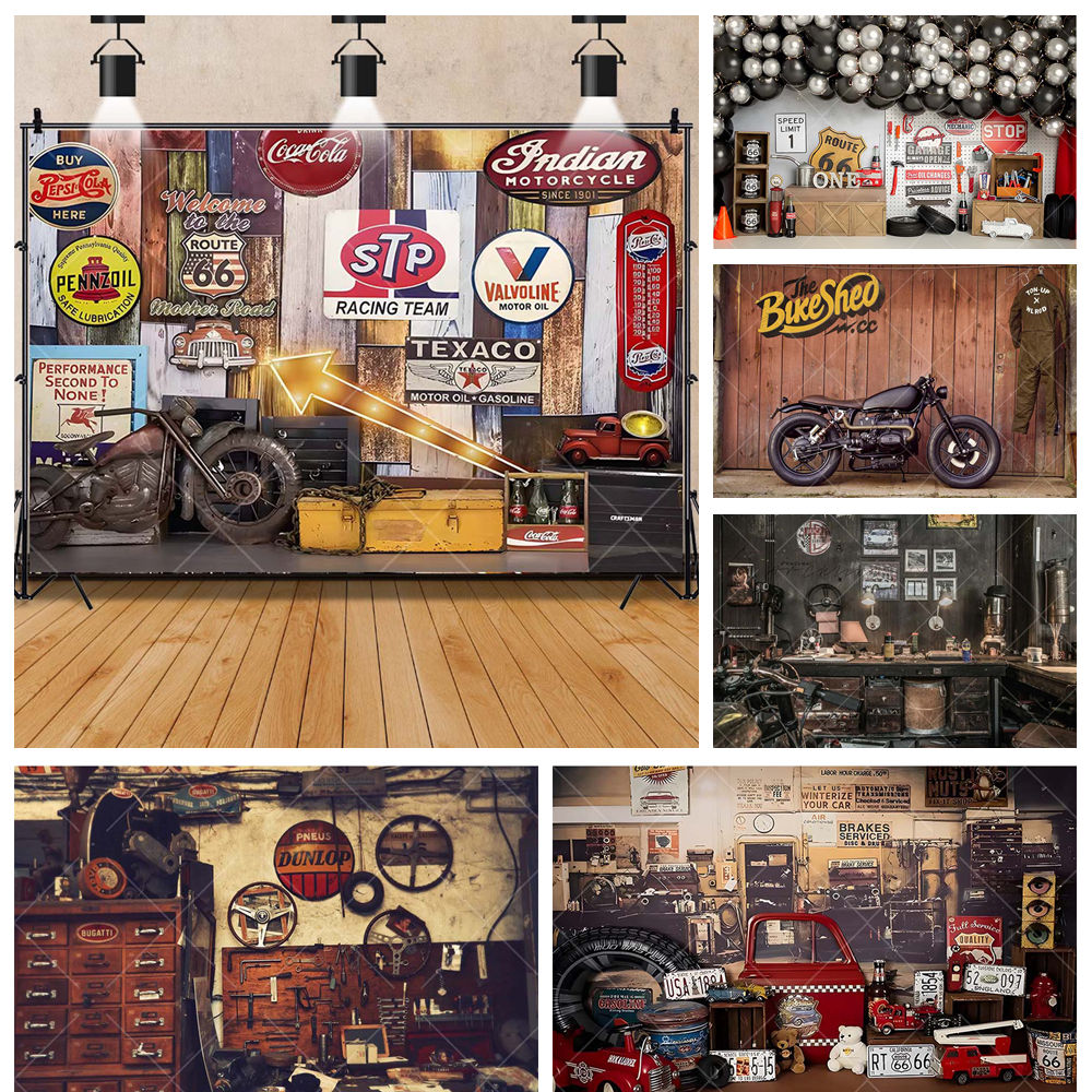 Retro Motorcycle Car Repairs G - Workshop Tools Background のレビューと価格