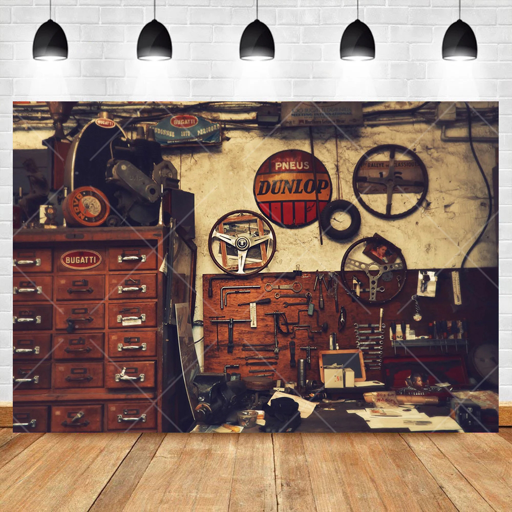 Retro Motorcycle Car Repairs G - Workshop Tools Background のレビューと価格