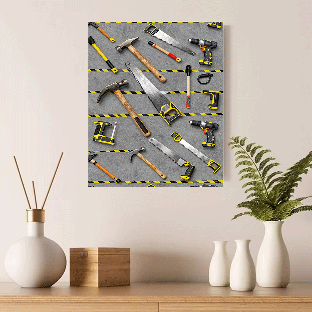 1PC-Unframed Canvas poster wal - Workshop Tools Background のレビューと価格
