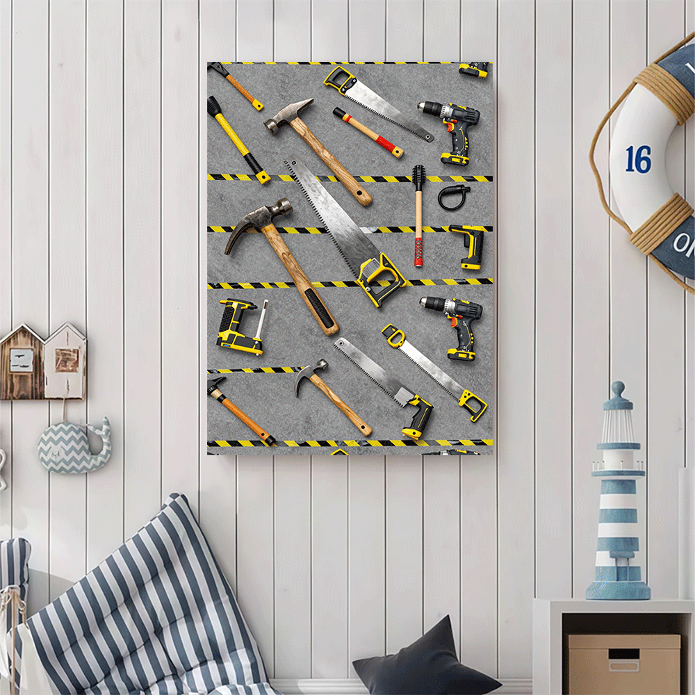 1PC-Unframed Canvas poster wal - Workshop Tools Background のレビューと価格