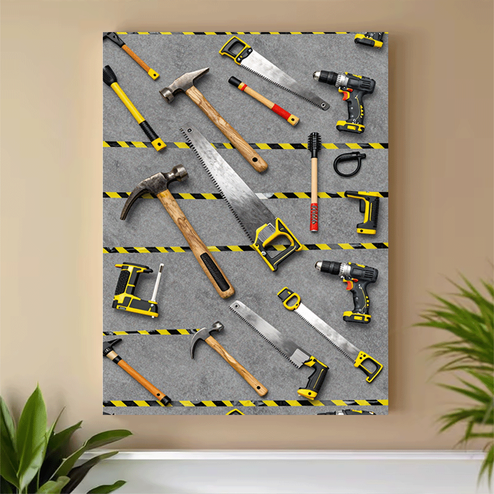 1PC-Unframed Canvas poster wal - Workshop Tools Background のレビューと価格